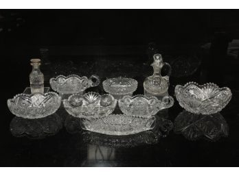 Large Group Of Antique Cut Glass