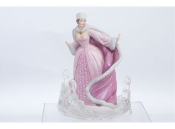 Franklin Mint, House Of Faberge 'The Snow Queen' Porcelain Figurine On Lead Crystal Base