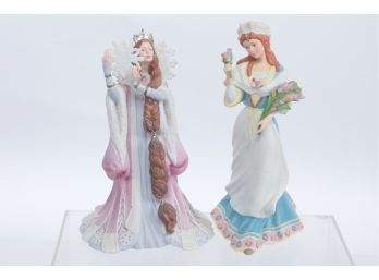 2 Lenox Princess Figurines: 'The Snow Queen' & 'French Flower Maiden'