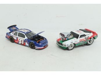 2 Muscle Machines 1:18 Scale Die Cast Models: John Force Castrol GTX & Texas Special 97