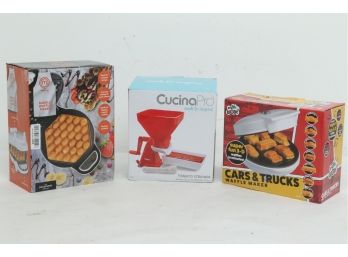 Pre-Owned Cars & Trucks Waffle Maker, MasterChef Bubble Waffle Maker, CucinaPro Tomato Strainer