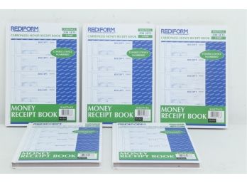 5 Rediform Carbonless Money Receipt Books