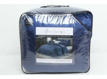 Grace Living Giavanna Crushed Velvet 8pc Comforter Set (King/CalKing)