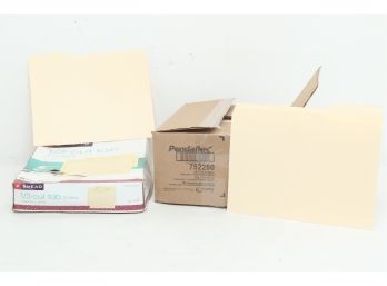 Case Of Pendaflex Letter Size 3 Tab Manila Folders W/Box Of Smead 1/3 Cut Tab Folders