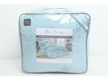 Grace Living Lilyanna Rosette Ruched 5pc Comforter Set (king/CalKing)