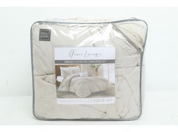 Grace Living Sariyah Pleated 5pc Comforter Set (Full/Queen)