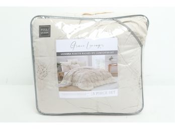 Grace Living Lilyanna Rosette Ruched 5pc Comforter Set (Full/Queen)