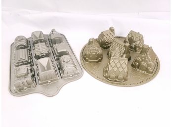 2 Nordic Ware Molds Train Cake And Cozy Village