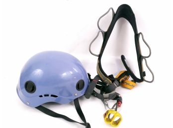 Climbing Helmet And Belay Harness Belt