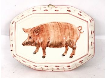 Italian Pottery  Pig Wall Plaque