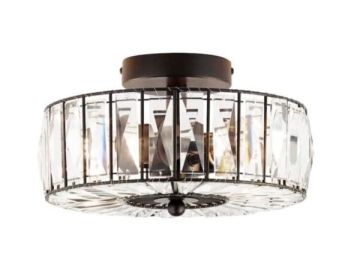 River Of Goods Gia 11.5 In. 2-Light Oil Rubbed Bronze Semi-Flush Mount