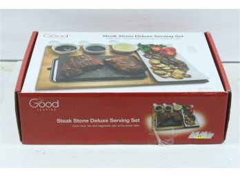 Good Cooking Steak Stone Deluxe Serving Set - Cook Meat, Fish & Veggies New