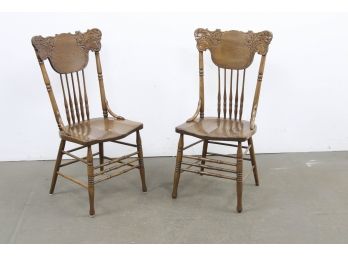 Pair Of Carved Back Seats