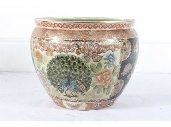 Hand Painted Ceramic Asian Planter Vase