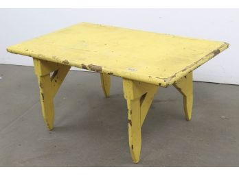 Rustic Wood Yellow Painted Table