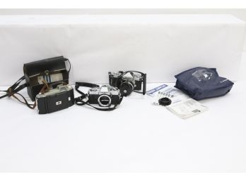 Three 35MM Film Cameras & Accessories