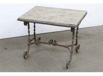 Iron Base Table With Slate Top