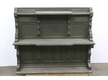 Vintage Green Painted Mantle / Shelf Unit