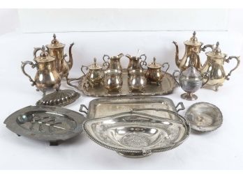Large Mixed Lot Of Silver Plate Items