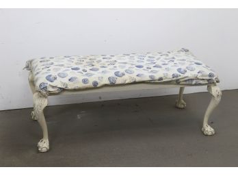 Vintage Clawfoot Bench With Seashell Cover