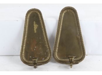 A Pair Of Brass Candle Sconces