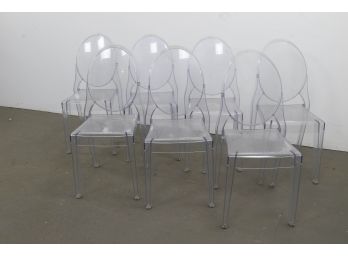 7 Clear Plastic / Plexi Chairs