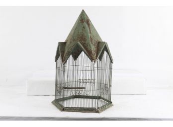 Victorian Birdcage With Gabled Tin Roof