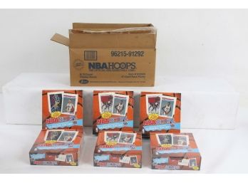 6 Rack Pack Boxes Of  91- NBA Hoops Basketball Cards.