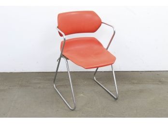 Vintage Folding Seat With Metal Base