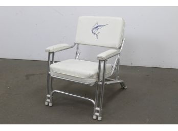 Folding Boat Chair With Marlin Graphic Backrest