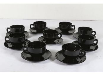 Vintage Black Cup And Saucer Set