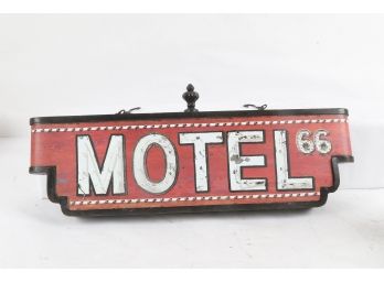 Hanging Painted Motel 66 SIgn