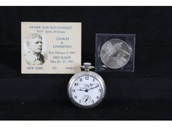 Charles A. Lindbergh Coin & Watch - Father & Son Banquet 1934