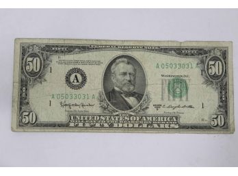 Series 1950 D $50 Boston Federal Reserve Bank Note - VF
