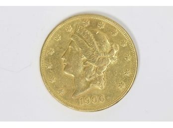 1906S - Liberty Head $20 Gold - VF
