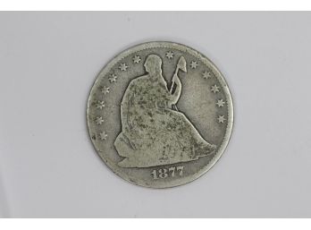1877CC Seated Liberty Half Dollar - Variety 4 - (rare)