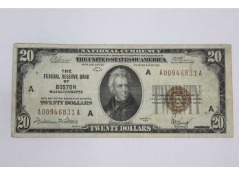 $ 20 National Bank Note Type1 - 1929 - EX