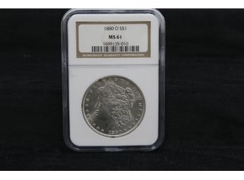 1880O Morgan Silver Dollar - NGC Graded MS61