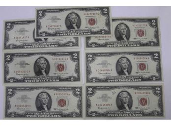 (7) $2 United States Notes - Condition Varies