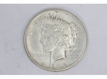 1921 Peace Silver Dollar - AU  (rare)