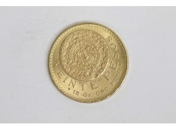1959 Mexican Gold Peso 15 Grams - Mint