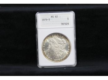 1878S Morgan Silver Dollar - ANA Graded - MS-62