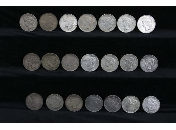 (17) Peace Silver Dollar - (4) Morgan Silver Dollar - Rare & Key Dates - VF-AU