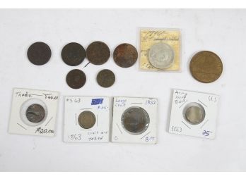 Large Cent & Token Lot - Conditions Vary