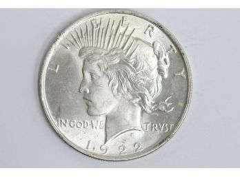 1922 Peace Silver Dollar - Unc.