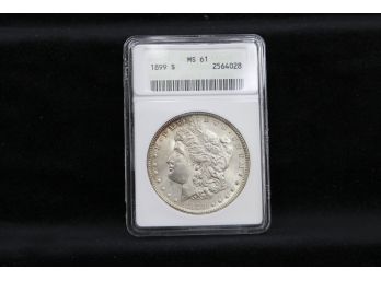 1899 Morgan Silver Dollar - ANACS Graded - MS-61
