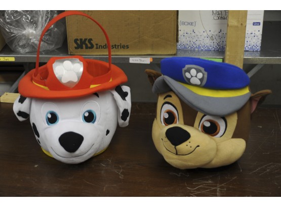 Group Of 2 Paw Patrol Nickelodeon Jumbo Plush Halloween Baskets