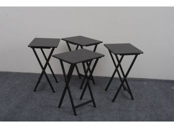 Group Of 4 Folding Black Tables