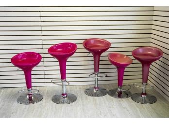 Group Of 5 Pink Scoop Chairs