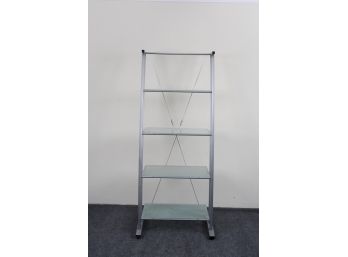 Four Shelf Glass And Metal Shelf Unit #3